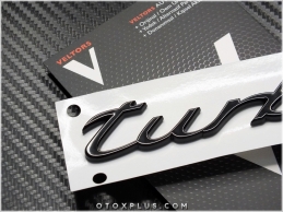 Porsche Piano Black / Parlak Siyah Porsche Turbo Yazı Logo Amblem