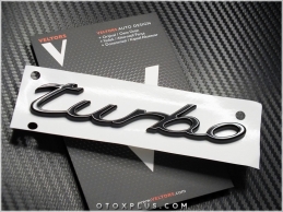 Porsche Piano Black / Parlak Siyah Porsche Turbo Yazı Logo Amblem