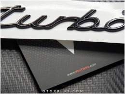 Porsche Piano Black / Parlak Siyah Porsche Turbo Yazı Logo Amblem