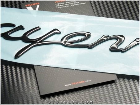 Porsche Black / Siyah Cayenne Bagaj Yazı Logo Amblem