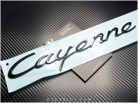 Porsche Black / Siyah Cayenne Bagaj Yazı Logo Amblem