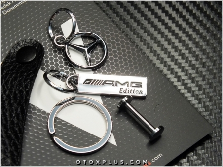 Mercedes AMG Logo Amblem Gerçek Deri AMG Anahtarlık