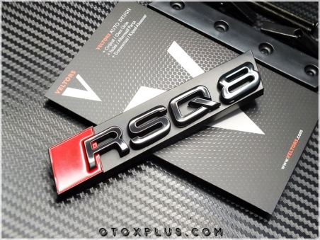 Audi Black / Siyah Q8 RSQ8 / RS Q8 Ön Izgara Logo Amblem Seti