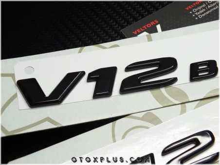 Mercedes Black / Siyah V12 Biturbo Yan Logo Amblem Seti