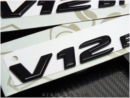 Mercedes Black / Siyah V12 Biturbo Yan Logo Amblem Seti