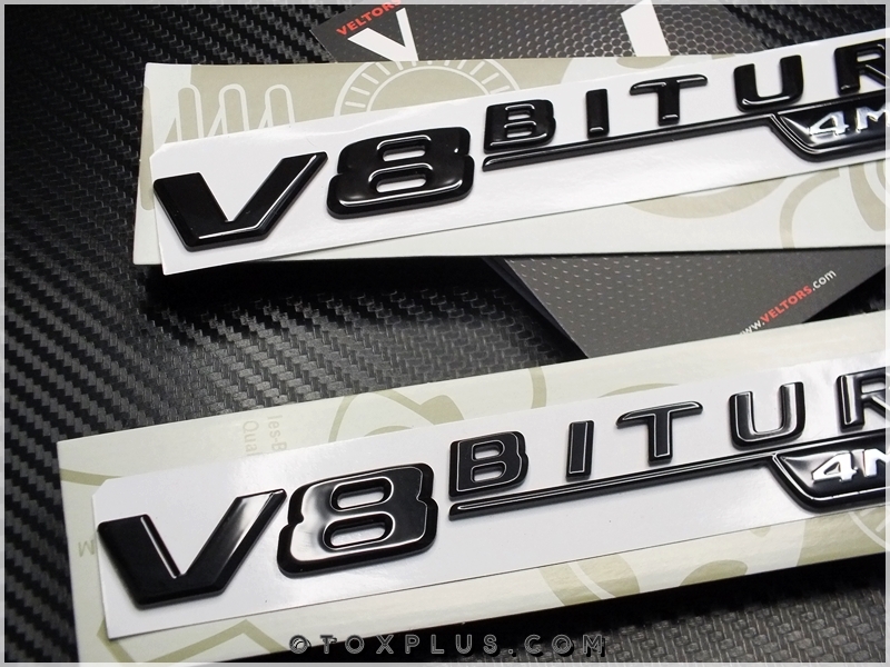 Mercedes Black / Siyah V8 Biturbo 4 Matic + Logo Amblem Seti