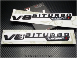 Mercedes Black / Siyah V8 Biturbo 4 Matic + Logo Amblem Seti