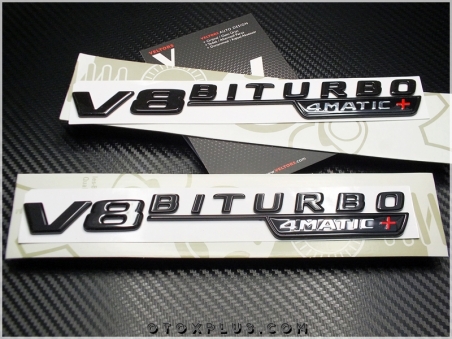 Mercedes Black / Siyah V8 Biturbo 4 Matic + Logo Amblem Seti