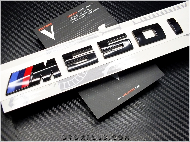 BMW Black / Siyah M 550i / M 550 i Bagaj Yazı Logo Amblem