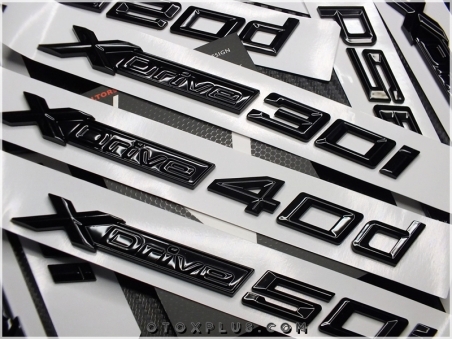 BMW Black / Siyah X Drive Yan Çamurluk X Drive Kapı Logo Amblem Seti