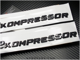 Mercedes Black / Siyah V12 Kompressor Yan Logo Amblem Seti