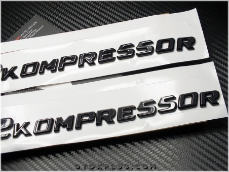 Mercedes Black / Siyah V12 Kompressor Yan Logo Amblem Seti