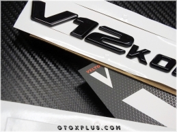 Mercedes Black / Siyah V12 Kompressor Yan Logo Amblem Seti