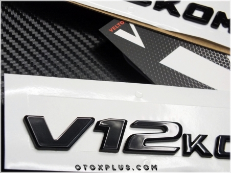 Mercedes Black / Siyah V12 Kompressor Yan Logo Amblem Seti