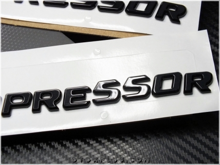 Mercedes Black / Siyah V12 Kompressor Yan Logo Amblem Seti