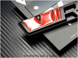 Skoda Black / Siyah RS VRS Ön Izgara Logo Amblem Seti