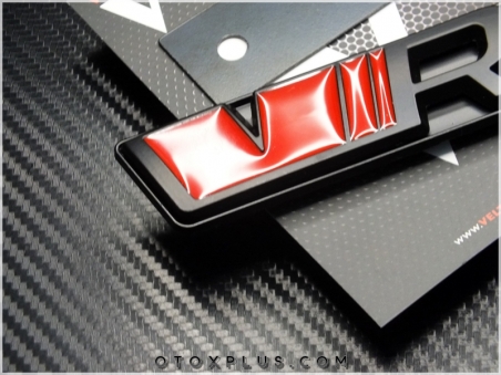 Skoda Black / Siyah RS VRS Ön Izgara Logo Amblem Seti