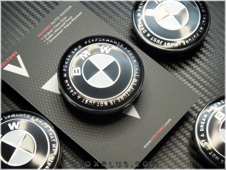 BMW Siyah 50. Yıl Siyah Beyaz Jant Göbeği Jant Göbek Kapak Seti