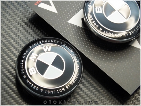 BMW Siyah 50. Yıl Siyah Beyaz Jant Göbeği Jant Göbek Kapak Seti