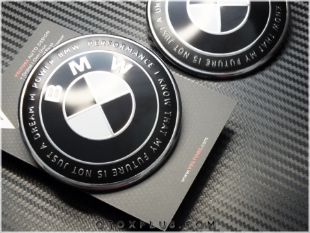 BMW Siyah Beyaz 50. Yıl Kaput Bagaj BMW Logo Amblem Seti