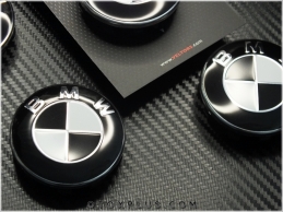 BMW Yeni Nesil Siyah / Beyaz Jant Göbeği Göbek Kapak Seti