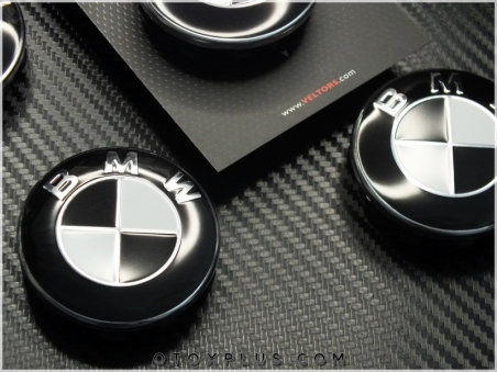 BMW Yeni Nesil Siyah / Beyaz Jant Göbeği Göbek Kapak Seti