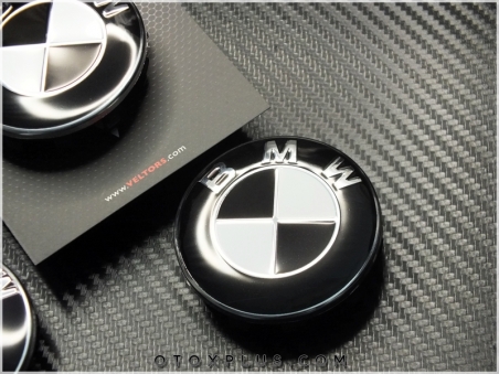 BMW Yeni Nesil Siyah / Beyaz Jant Göbeği Göbek Kapak Seti