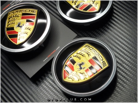 Porsche Logo Amblem Jant Göbeği Göbek Kapak Seti