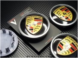 Porsche Logo Amblem Jant Göbeği Göbek Kapak Seti Porsche Logo Amblem Jant Göbeği Göbek Kapak Seti