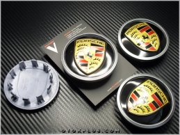Porsche Logo Amblem Jant Göbeği Göbek Kapak Seti Porsche Logo Amblem Jant Göbeği Göbek Kapak Seti