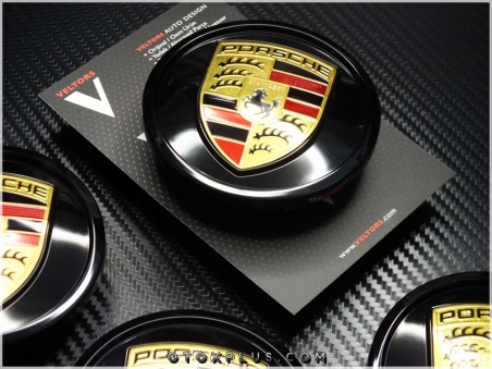 Porsche Logo Amblem Black / Siyah Yeni Tip Jant Göbeği Göbek Kapak