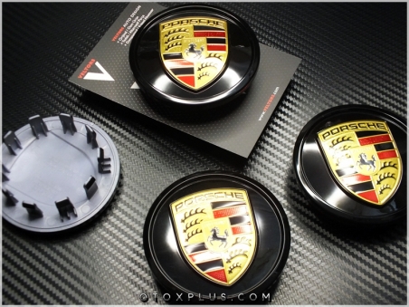 Porsche Logo Amblem Black / Siyah Yeni Tip Jant Göbeği Göbek Kapak