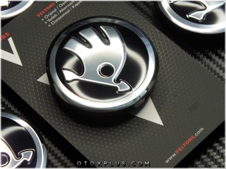 Skoda Logo Amblem Yeni Tip Jant Göbek Kapak Seti