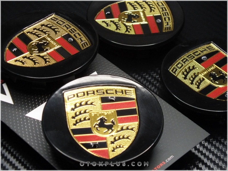 Porsche Siyah Logo Amblem Macan Jant Göbeği Göbek Kapak Seti Porsche Siyah Logo Amblem Macan Jant Göbeği Göbek Kapak Seti