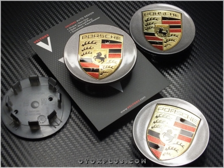 Porsche Logo Amblem Macan Jant Göbeği Göbek Kapak Seti