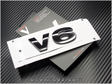 Land Rover Siyah / Black V6 Logo Amblem