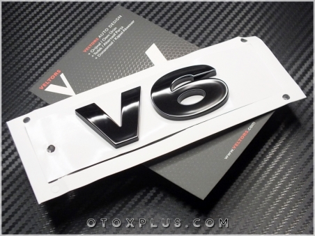 Land Rover Siyah / Black V6 Logo Amblem