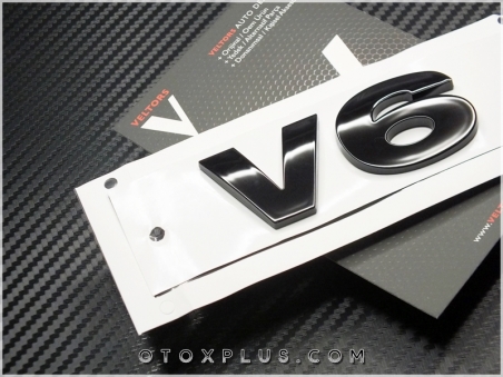 Land Rover Siyah / Black V6 Logo Amblem