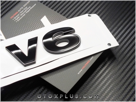 Land Rover Siyah / Black V6 Logo Amblem