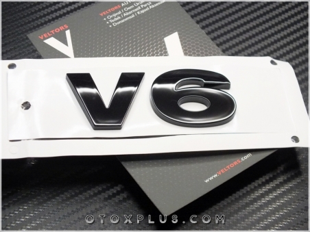 Land Rover Siyah / Black V6 Logo Amblem
