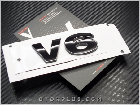 Land Rover Siyah / Black V6 Logo Amblem