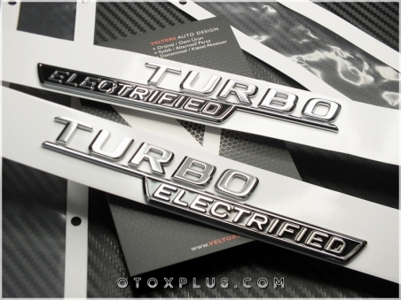 Mercedes Turbo ELECTRIFIED Logo Amblem Seti