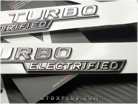 Mercedes Turbo ELECTRIFIED Logo Amblem Seti