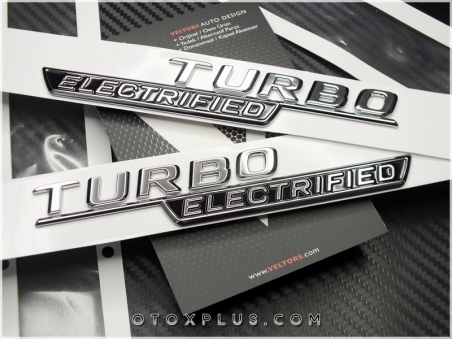 Mercedes Turbo ELECTRIFIED Logo Amblem Seti