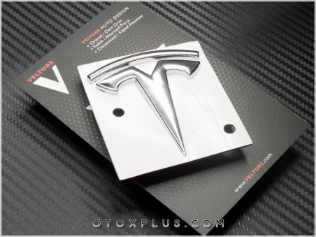 Tesla Parlak Krom Araç Yazı Logo Amblem