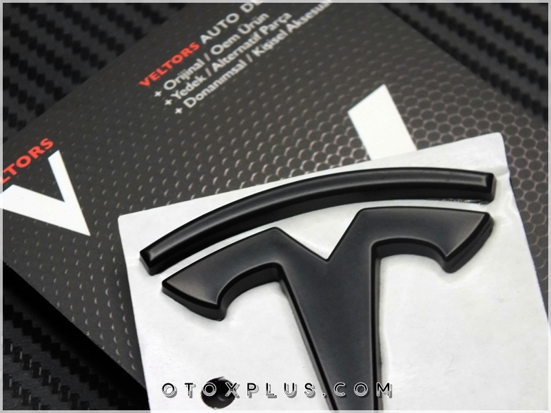 Tesla Black / Siyah Araç Logo Amblem