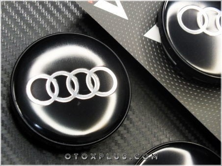 Audi Black / Siyah Jant Göbeği Göbek Kapak Seti
