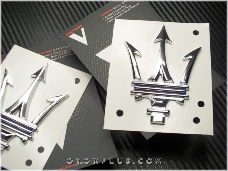 Maserati Mavi / Blue Yeni Nesil Maserati Logo Amblem Seti