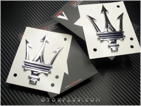 Maserati Mavi / Blue Yeni Nesil Maserati Logo Amblem Seti