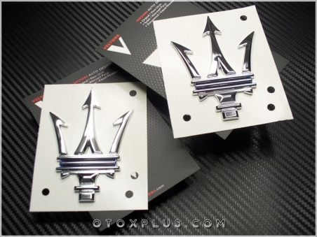 Maserati Mavi / Blue Yeni Nesil Maserati Logo Amblem Seti